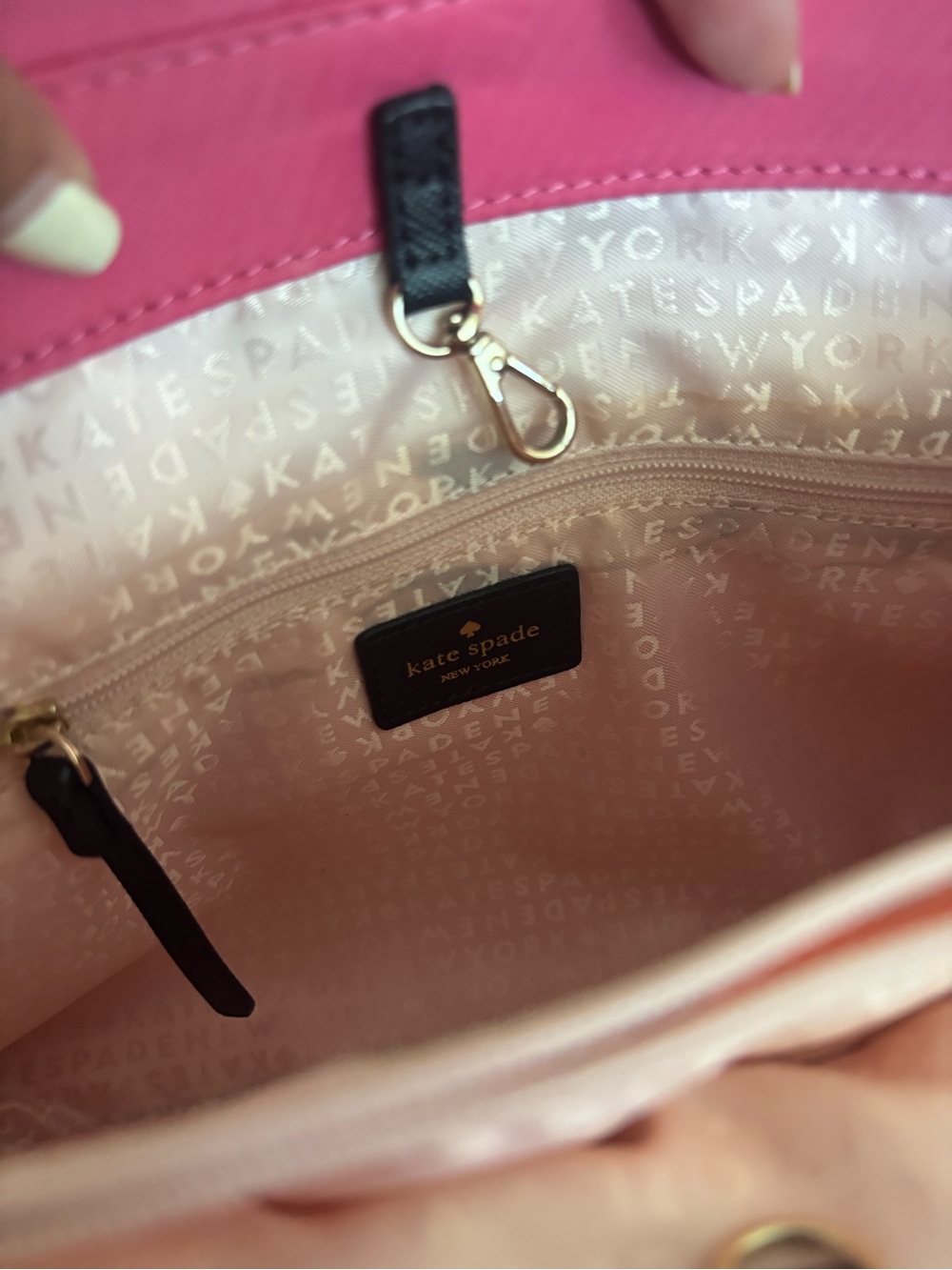 kate spade Hot Pink Nylon Tote with Black Handles - Picture 4 of 5